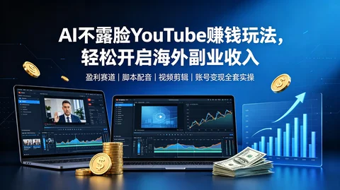 YouTube零露脸变现:高CPM垂类选题+AI内容制作+运营涨粉 【1.5GB】