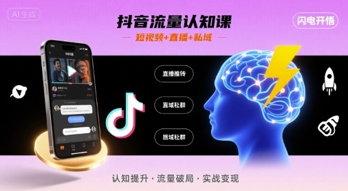 图片 [1]-抖音流量认知课，短视频+直播+私域，认知提升，闪电开悟-智慧宝库