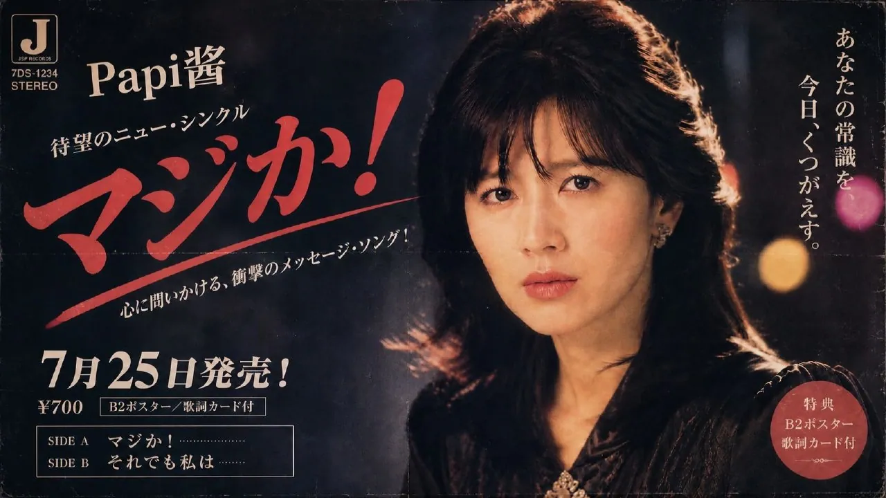 Papi酱《生气了》日文AI改编封面图,昭和金曲《マジか!》旋律融合搞笑吐槽