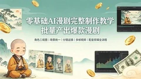 AI漫剧批量变现:人物场景+分镜运镜+声音克隆+智能体生视频 全链路【2.2GB】