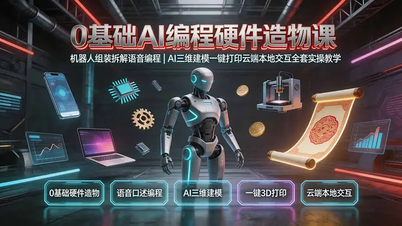 0基础AI编程硬件造物课|机器人组装拆解语音编程 第1张