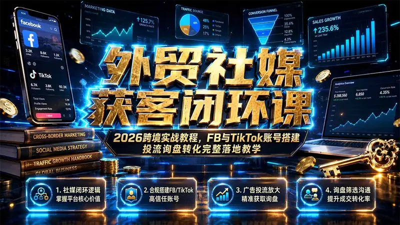外贸社媒获客闭环课|2026跨境实战教程 第1张